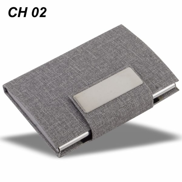 Stainless Steel Business Card Holder CH 02 Grey Flap